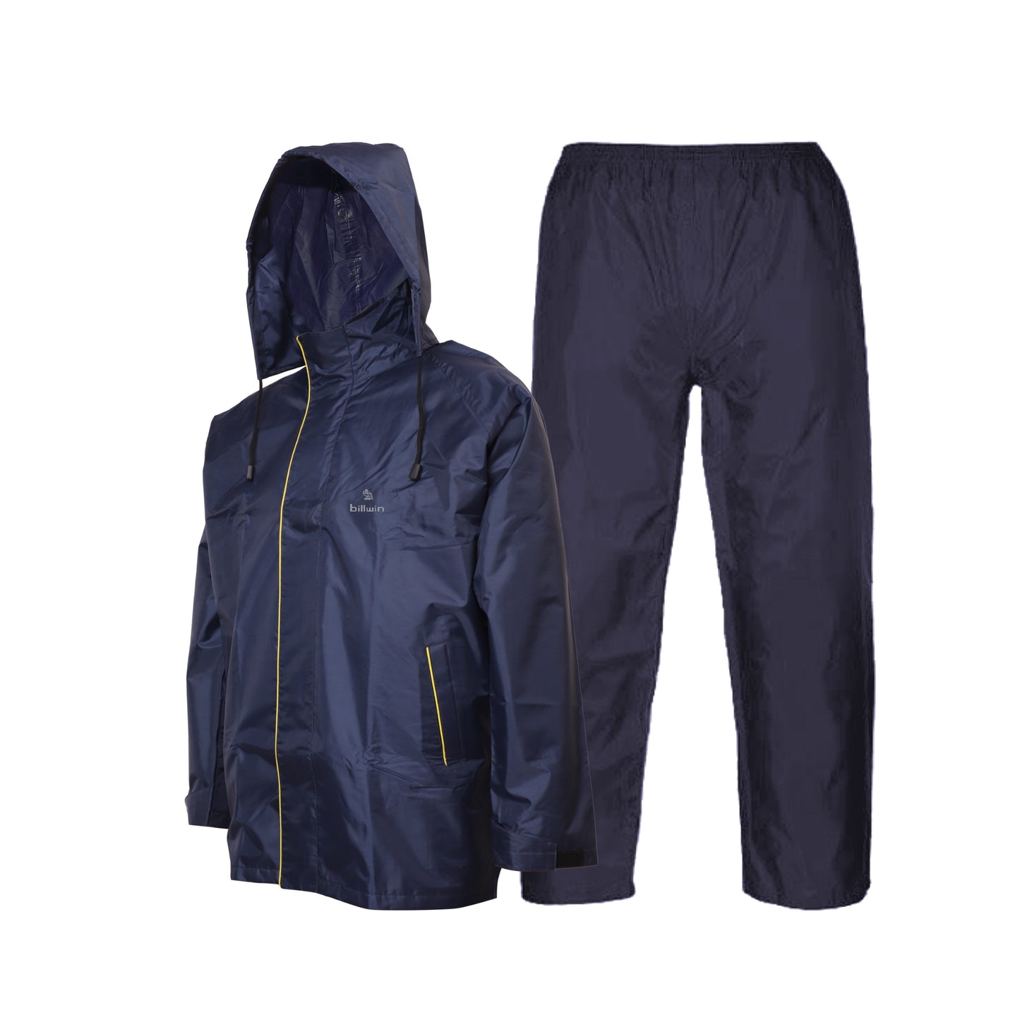 Waterproof jacket for men with waterproof pant in navy blue color