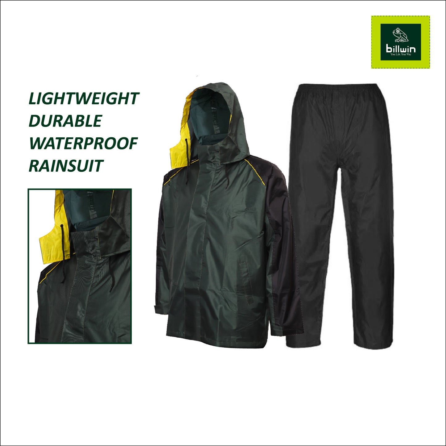 Billwin Premium Bikers Waterproof Men’s Rainsuit - DINO